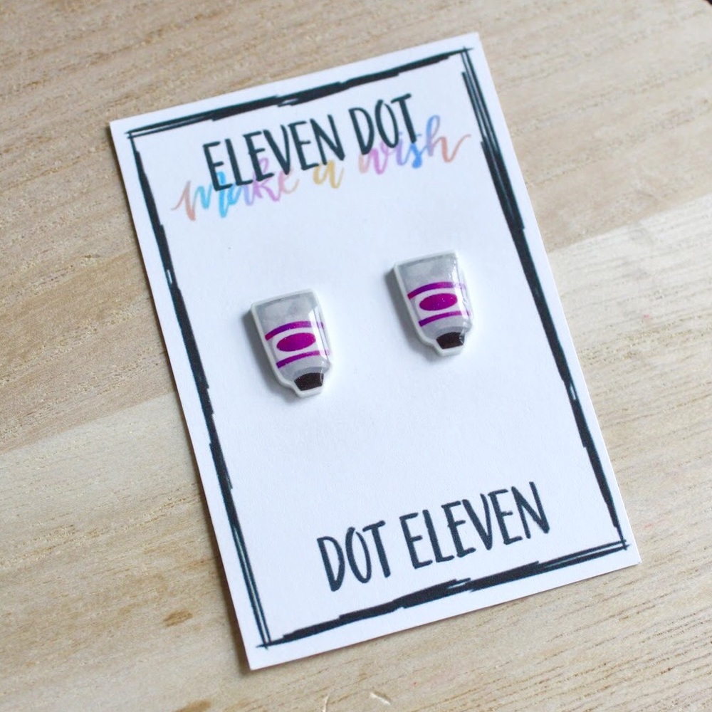 Artist Purple Paint Tube Art Stud Post Earrings